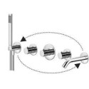 Built-in thermostatic bath mixer with a handheld shower from the built-in part PAFFONI Modular Box, MDBOX001+MDE001NO