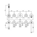 Built-in thermostatic bath mixer with a handheld shower from the built-in part PAFFONI Modular Box, MDBOX001+MDE001NO