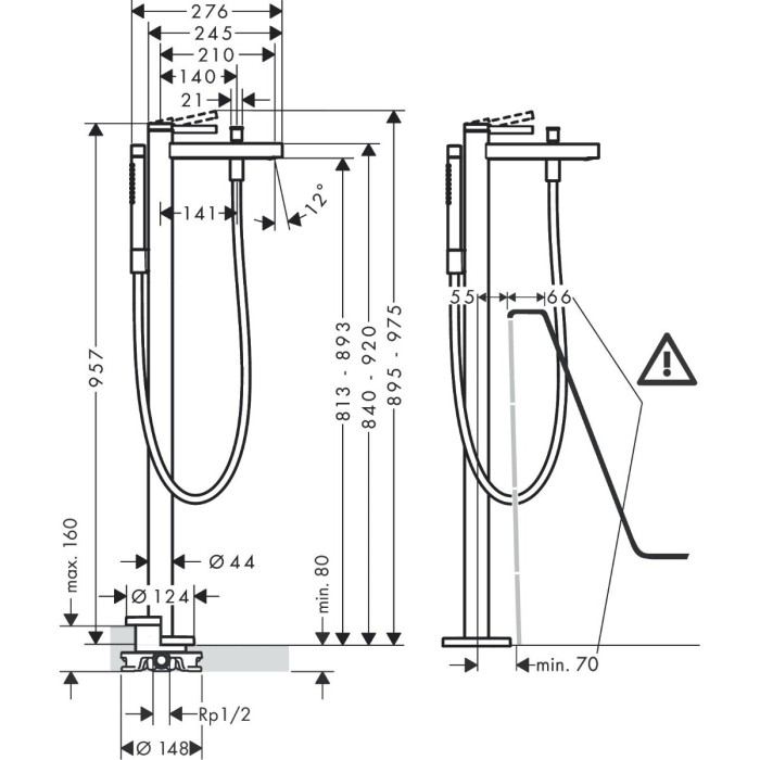 Смеситель для ванной HANSGROHE Finoris, 76445670