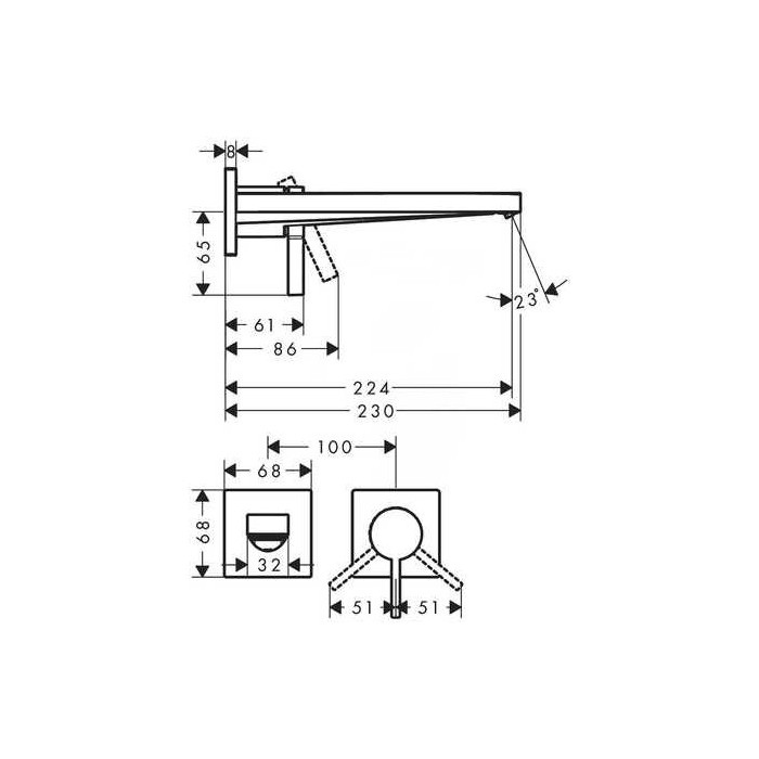 Potisegav segisti kraanikaussile HANSGROHE Tecturis E 230 mm EcoSmart+, 73051670