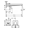 Potikandiline segisti kraanikausile HANSGROHE Tecturis E 230 mm EcoSmart+, 73051140
