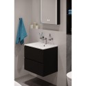 Hanging cabinet with sink EU 600 x 460 fingerprint protection, black-matt