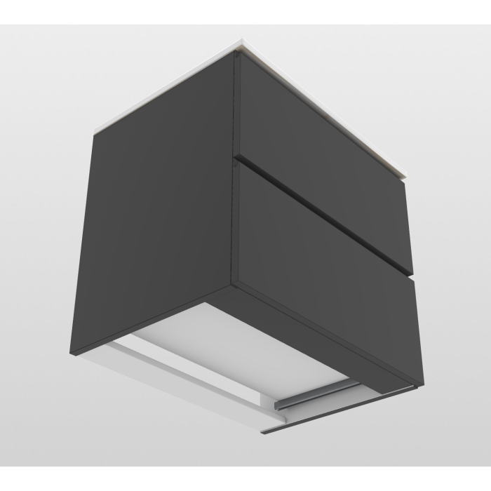 Hanging cabinet with sink EU 600 x 460 fingerprint protection, black-matt