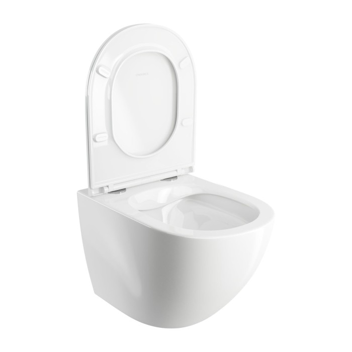 Rippuv WC-pott OMNIRES Ottawa Compact Rimless pehmea sulgemise kaanega, OTTAWAMWBP