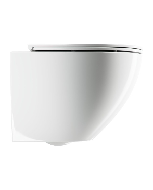 Rippuv WC-pott OMNIRES Ottawa Comfort Rimless pehmea sulgemise kaanega, OTTAWACMWBP
