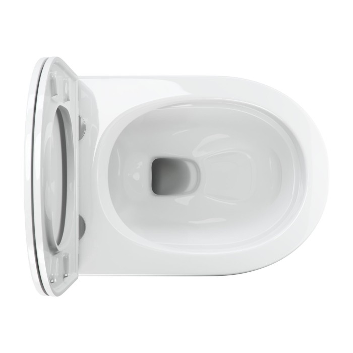 Rippuv WC-pott OMNIRES Ottawa Comfort Rimless pehmea sulgemise kaanega, OTTAWACMWBP