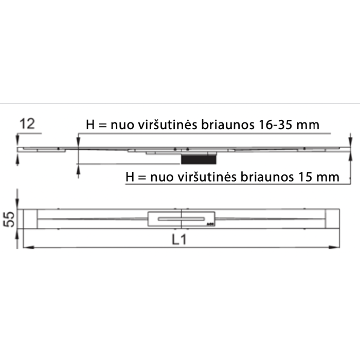 Комплект душевого трапа ACO ShowerDrain S с решеткой Plate и трапом (4 в 1) (Выбор длины)