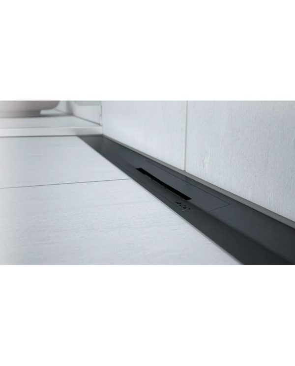 Dušikaldri komplekt ACO ShowerDrain S mustade mattplaatide ja trapiga (4 in 1)