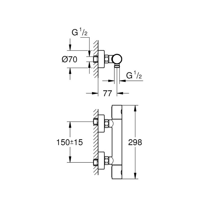 Termostaatiline dušisegisti GROHE Grohtherm 800 Cosmopolitan, 34765000