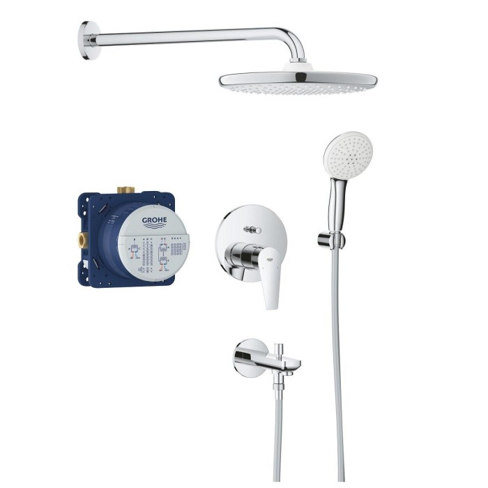 GROHE Bauedge Tempesta 250 Shower System Sets with Spout for Bathtubs 25291000