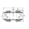 Plastic screw connection for PE pipe PIMTAS 63 x 63, EX70001205