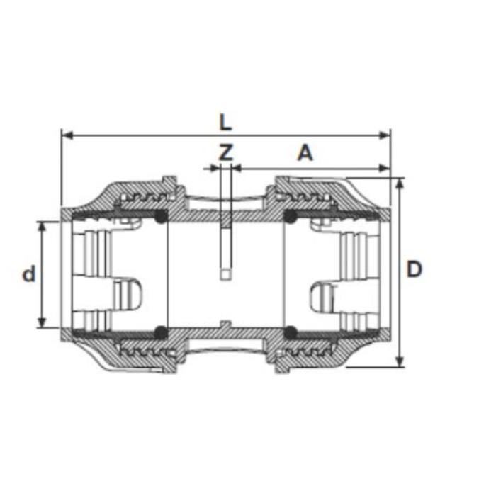 Plastic screw connection for PE pipe PIMTAS 63 x 63, EX70001205