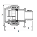 Plastikust kinni keeratav liitmik PE torule PIMTAS 110 x 2 1/2" välispind, EX70001126