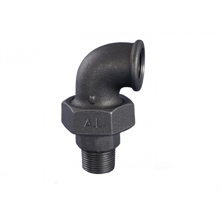 Disassembled corner joint for GRODITZER FITTINGS (A.L.) 1/2"" v/external, black