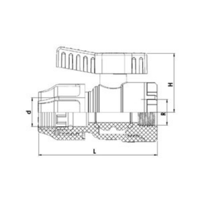 Plastikust sulgev ventiil PE torule PIMTAS 25 x 1" keskmine, EX234400253