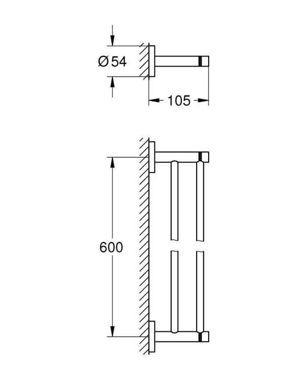 Kaksikute rätikute hoidja GROHE Essentials, 40802001