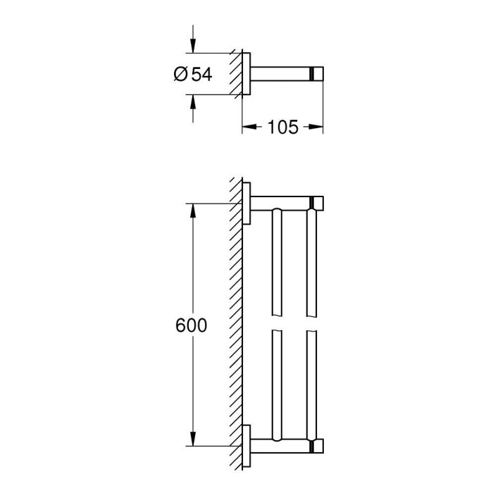 Kaksikute rätikute hoidja GROHE Essentials, 40802DC1