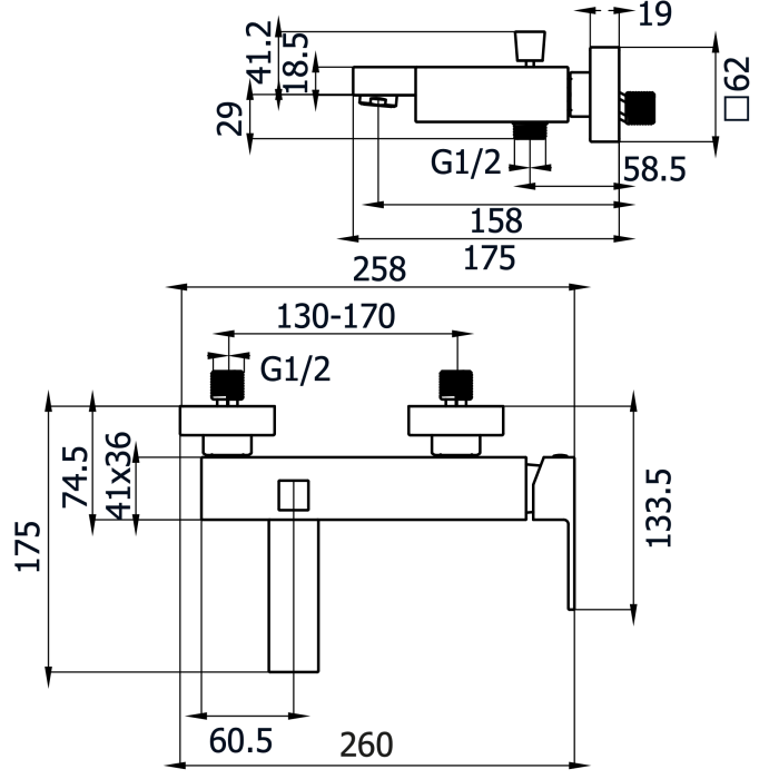 Vannisegisti komplekt MARINER Quadra, QUA0020-GM