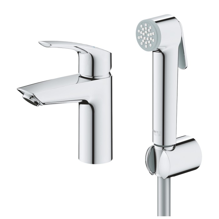 GROHE EuroSmart basin mixer with hand shower, 23124003