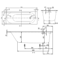 Ristkülikukujuline vann VILLEROY & BOSH Oberon Quaryl materjalist 700 x 1700 mm