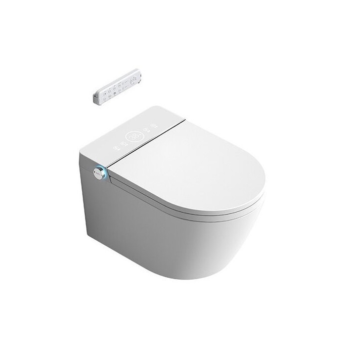 Hanging toilet with bidet function TECE (10 in 1) SET2 Rimless with soft-closing lid and concealed frame with button