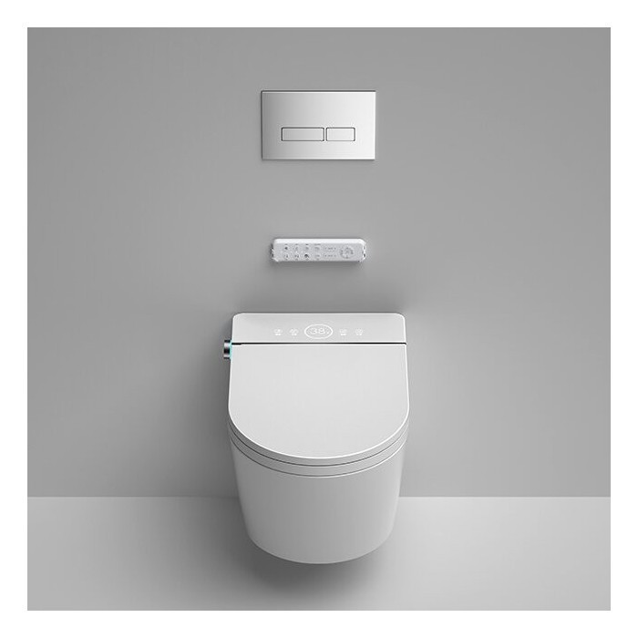 Hanging toilet with bidet function TECE (10 in 1) SET2 Rimless with soft-closing lid and concealed frame with button