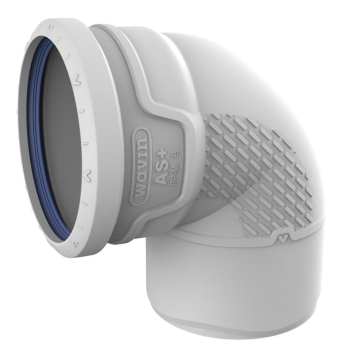 Low-noise indoor sewage elbow WAVIN AS+ 110 x 90°