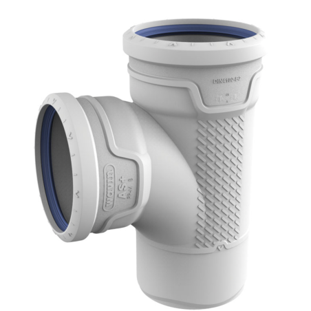 Low-noise internal wastewater tee WAVIN AS+ 110 x 90°, radial