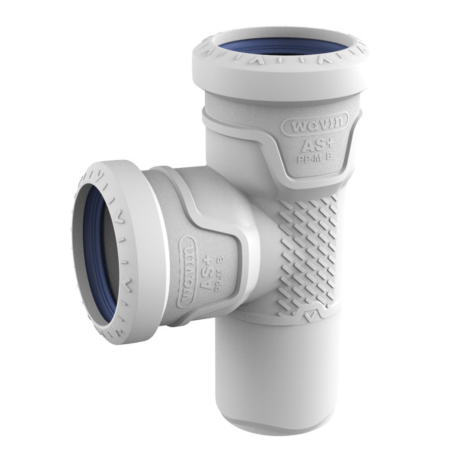 Low-noise internal sewage tee WAVIN AS+ 50 x 90°