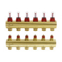DANFOSS 6-loop underfloor heating manifold with flow meters