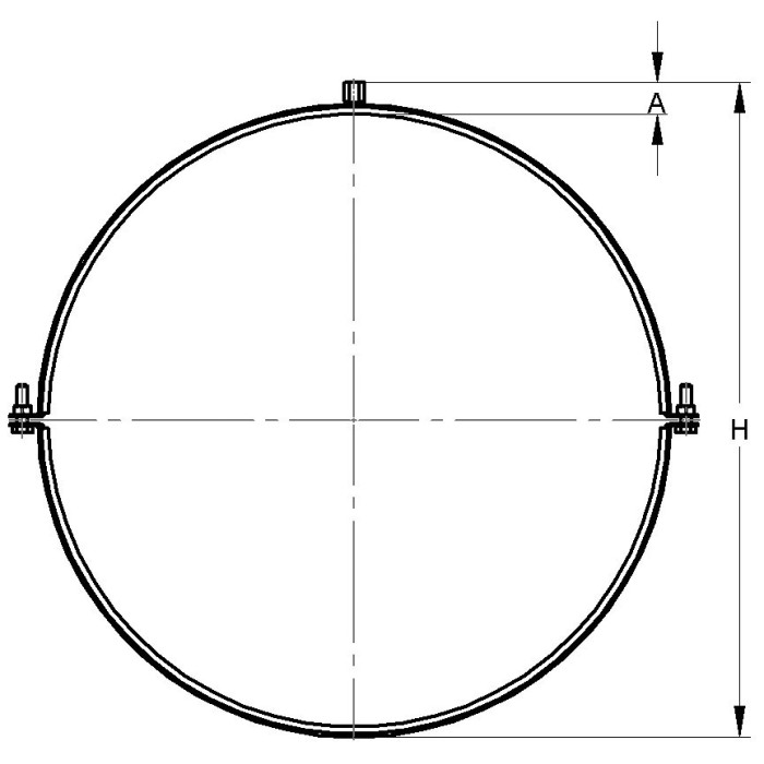 Ventilatsioonitoru hoidik mürasummutiga MEFA 160 mm (M8 keere)