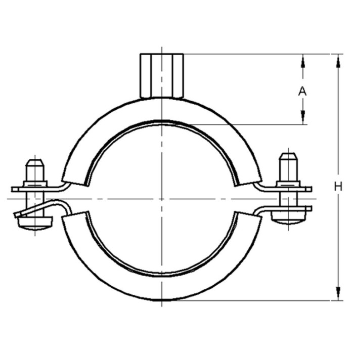 Holder with noise reduction insert MEFA 12 - 15 mm