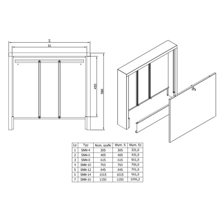 Collector cabinet for KAN-therm 13-14 rings