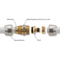 The connection is sealed IVAR 18 (2.0) x 1/2"" in the middle.