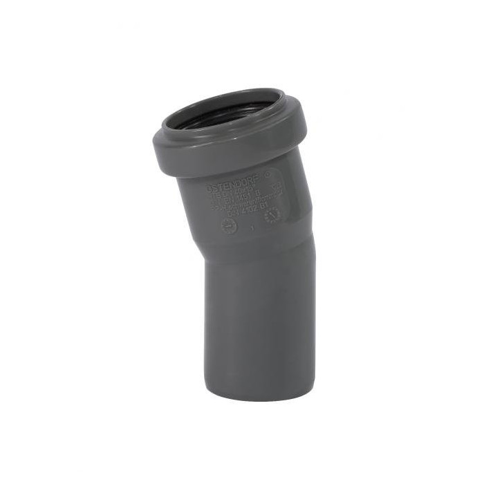 Siseveetorustiku küünarnukk OSTENDORF HT-süsteem DN 40 x 15°, hall