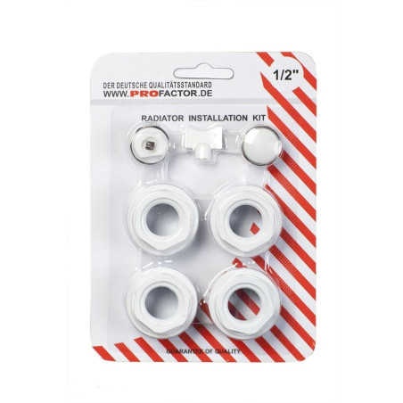 Aluminum radiator connection kit PROFACTOR (7 in 1) - 1/2""