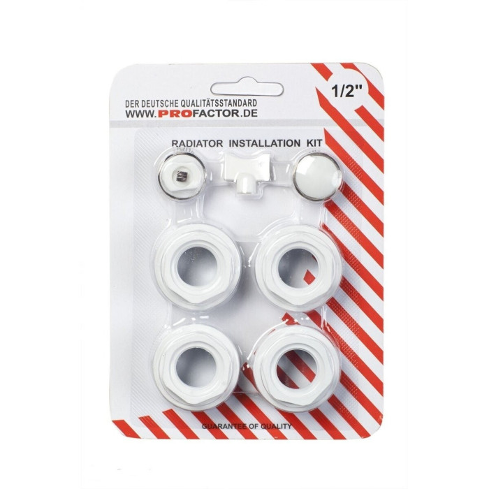 Aluminum radiator connection kit PROFACTOR (7 in 1) - 1/2""