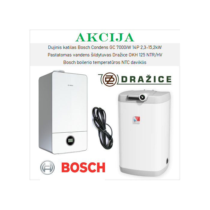 Aktsionaalne BOSCH 7000iW on DRAŽICE küttevarustuse komplekt, 7000iW14P + OKH125NTR/HV + 7735502289
