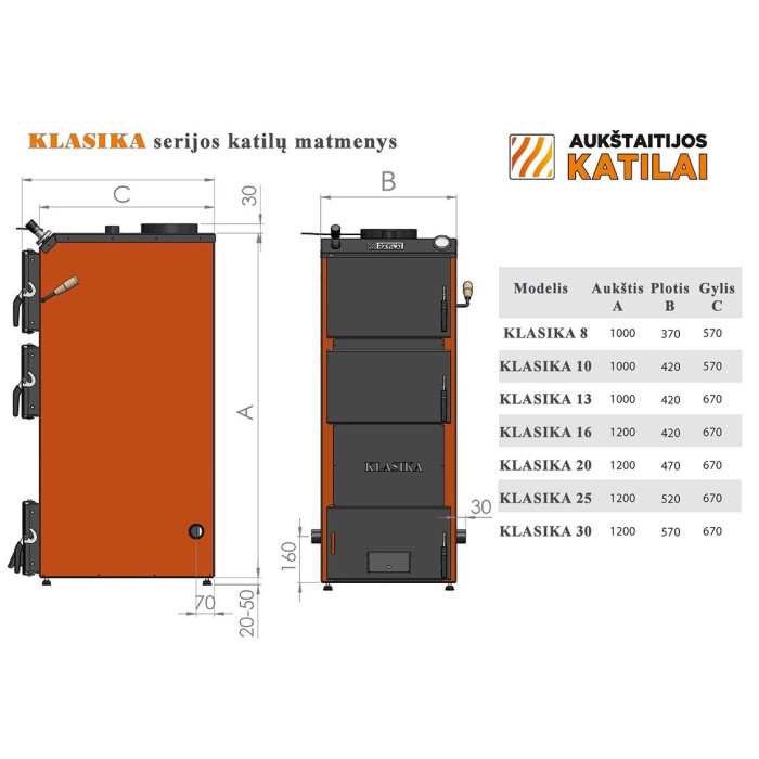 Küttesüsteem AUKŠTAITIJOS KATILAI Classics 30 kW