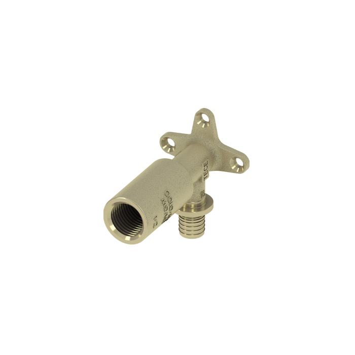 Extended brass elbow TECEflex 16 x 1/2"" middle, 768502
