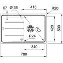 Каменная (гранитная) раковина FRANKE BASIS BFG 611-78, бежевый