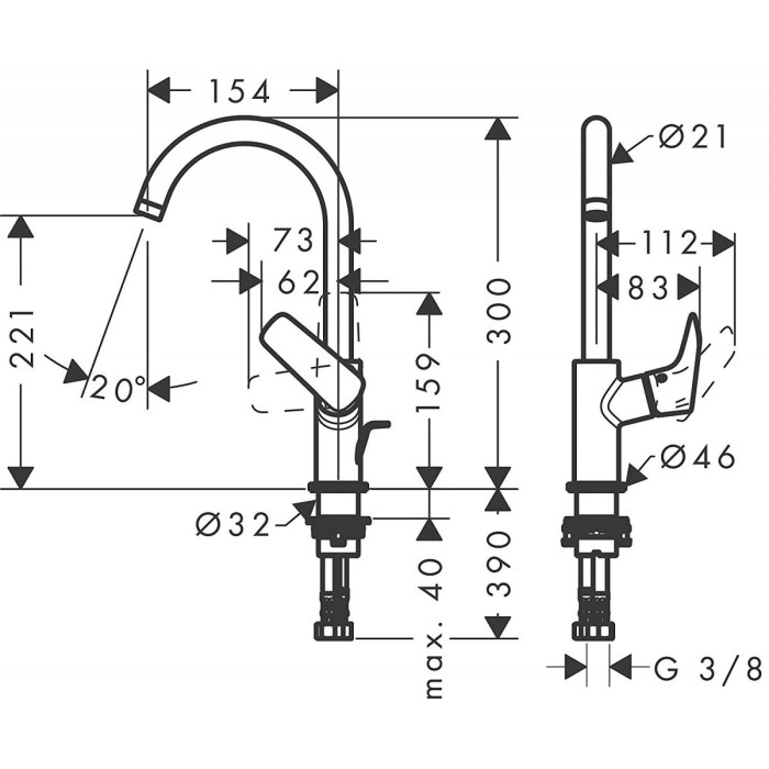 Кухонный смеситель HANSGROHE Logis 71130000