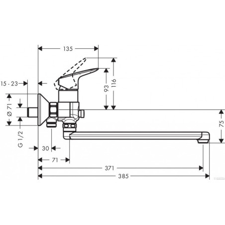 Bathroom - shower mixer long snap HANSGROHE Logis 71402000