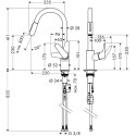 Kitchen (sink) faucet with pull-out spout HANSGROHE Focus, 31815000