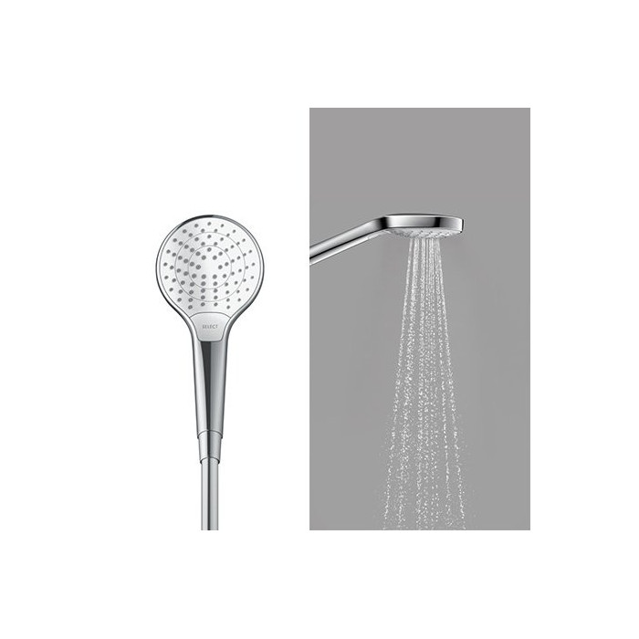 Душевая насадка HANSGROHE Croma Select S 3jet, Vario Ecosmart, хром/белый, 26803400