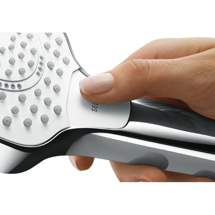 Душевая насадка HANSGROHE Croma Select S 3jet, Vario Ecosmart, хром/белый, 26803400