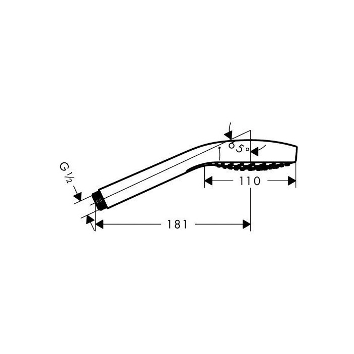 Dušipea HANSGROHE Croma Select S 3jet, Vario Ecosmart, kroom/valge, 26803400