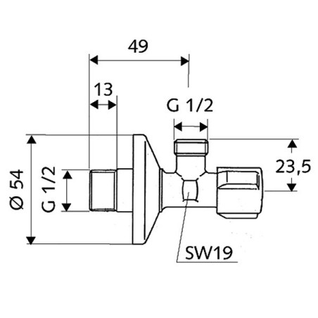 Angle valve SCHELL Comfort 1/2" x 1/2"
