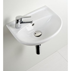 Small wall-mounted sink JIKA Lyra Plus, 400 x 310 mm, (mixer hole on the left)