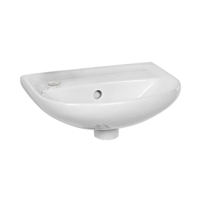 Small wall-mounted sink JIKA Lyra Plus, 400 x 310 mm, (mixer hole on the left)